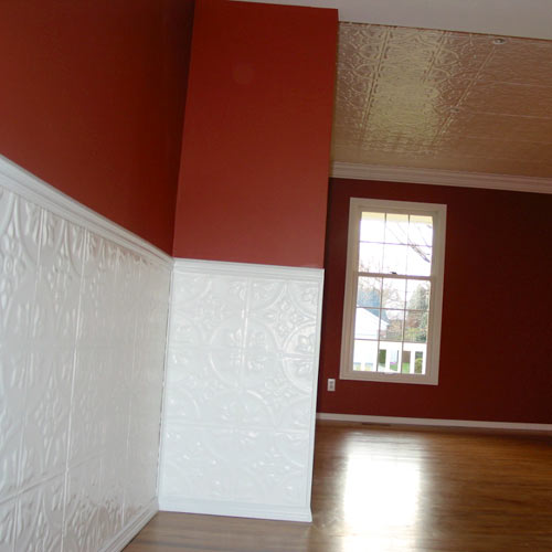 Pressed Tin Tile as Wainscoting